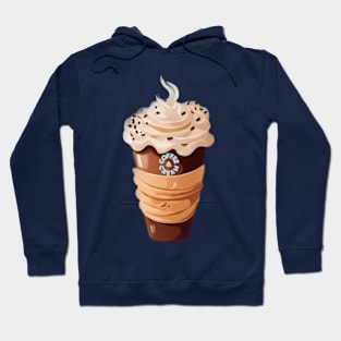 Coffee and cream breakfast pattern Hoodie